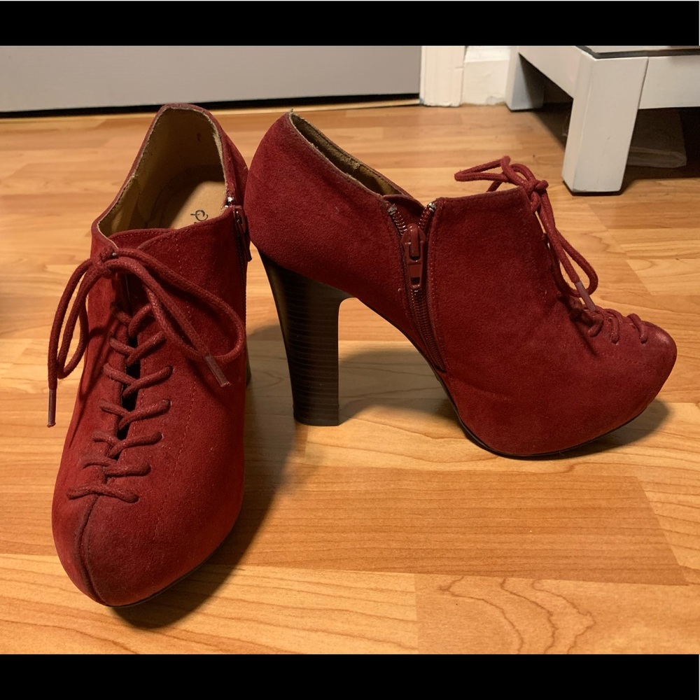 Qupid Red High Heel Pumps
